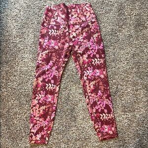 GAP Floral Pink and Burgundy Leggings